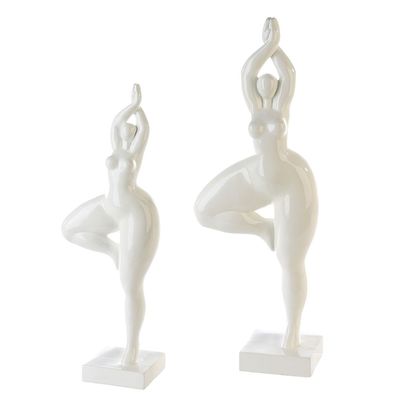 Casablanca Skulptur "Ballerina" aus Poly · weiß glänzend auf Basis H= 52 cm B= 19 ...