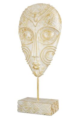 Gilde Skulptur "Giseh" weiß/ goldfarben gewischt mit Verzierungen, Kopf mit Stab ...