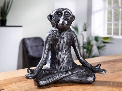 Gilde Skulptur "Monkey" anthrazitfarben H: 19 cm B: 20.50 cm T: 10 cm 60177