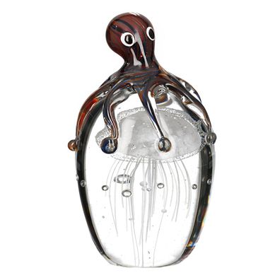 Gilde Glasskulptur " Krake " auf Briefbeschw 16300