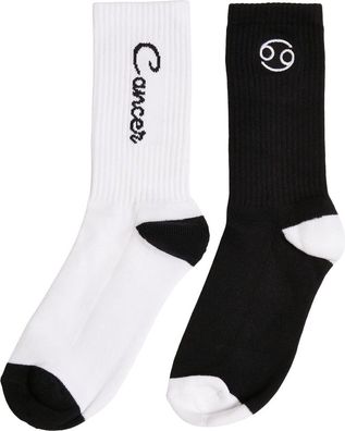 Mister Tee Zodiac Socks 2-Pack Black/ White Cancer
