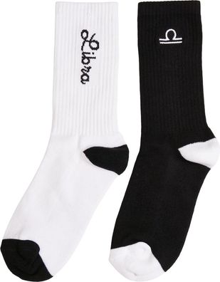 Mister Tee Zodiac Socks 2-Pack Black/ White Libra