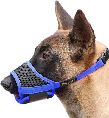 HEELE Nylon-Maulkorb Für Hunde Verstellbare Schlaufe Atmungsaktiv Größe M Blau