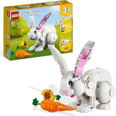 LEGO 31133 Creator 3in1 Weißer Hase Papagei Robbe Tierspielzeug Set Ostern