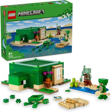 LEGO 21254 Minecraft Das Schildkrötenstrandhaus Spielzeug-Haus mit Zubehör