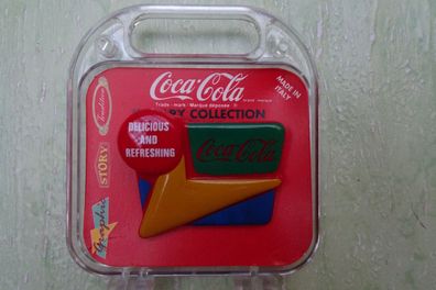 alter Coca Cola Anstecknadel Pin Jewelery Italien Delicious and Refreshing mit Box