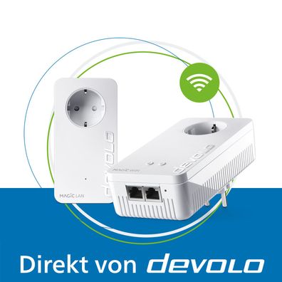 devolo Magic 2 WiFi next Starter Kit Powerline WLAN Verstärker 2x Adapter