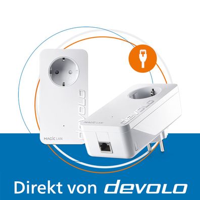 devolo Magic 1 LAN Starter Kit Powerline Internet Verstärker 2x Adapter