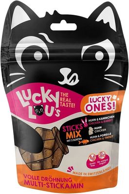 Lucky Lou Lucky Ones Sticks Mix Katzenleckerlie Mix Huhn-Kaninchen-Forelle 50g