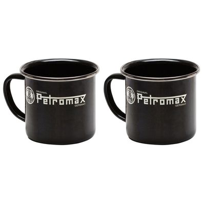 2 x Petromax Emaille-Becher schwarz