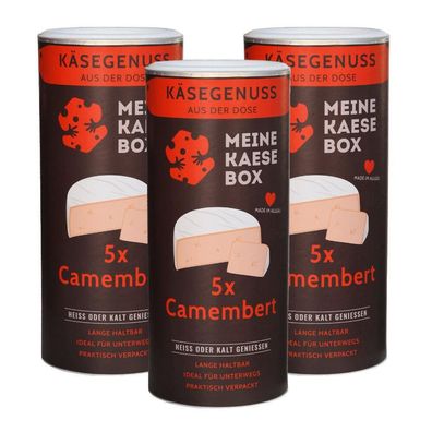 Käsebox 3-ER BOX 15 x 125G Camembert Dosenkäse Käse Dose Weichkäse lange haltbar