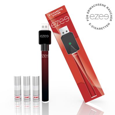 Ezee E Zigarette Starterset - Wiederaufladbare Batterie + 3 x Depots