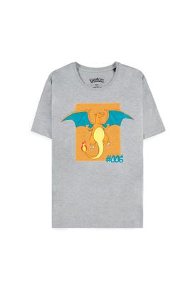 Pokémon - Charizard - Short Sleeved T-Shirt Grey