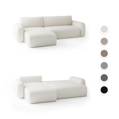 FEDVE Ecksofa VARDE L Form Sofa mit Schlaffunktion Bettkästen Couch Sofagarnitur