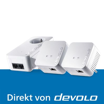 devolo dLAN 550 WiFi Multiroom Kit Powerline WLAN Verstärker 3x Adapter