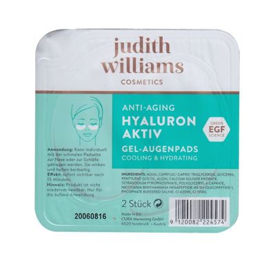 Judith Williams Anti Aging Hyaluron Aktiv Gel Augenpads Cooling & Hydrating 2er Pad