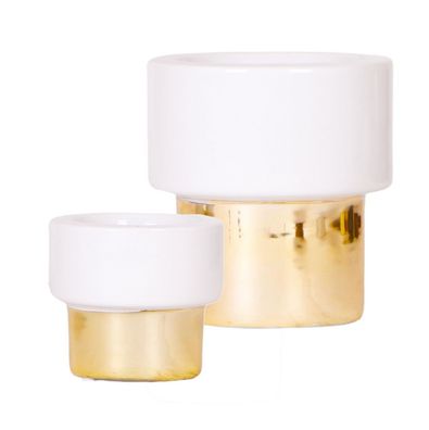 Übertopf "Lush Gold" - Luxus in Weiß und Gold - passend für 6cm und 9cm Töpfe