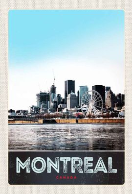 Blechschild 20x30 cm - Montreal Kanada Riesenrad Fluss Stadt
