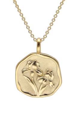 trendor Schmuck Halskette mit Monatsblume Februar 925 Silber Vergoldet 68002-02