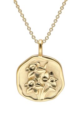 trendor Schmuck Halskette mit Monatsblume März 925 Silber Vergoldet 68002-03