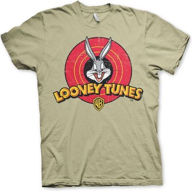 Looney Tunes Distressed Logo T-Shirt Khaki