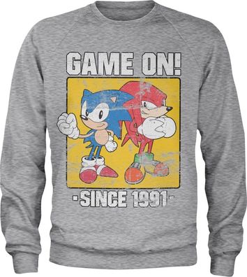 Sonic The Hedgehog Sonic Game On Since 1991 Sweatshirt Heather-Grey
