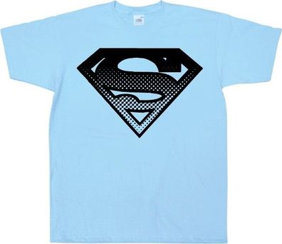 Superman Halftone Shield T-Shirt Skyblue