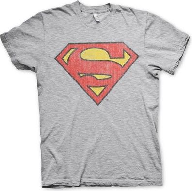 Superman Washed Shield T-Shirt Heather-Grey