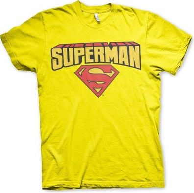 Superman Blockletter Logo T-Shirt Yellow
