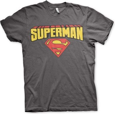 Superman Blockletter Logo T-Shirt Dark-Grey