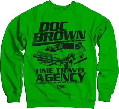 Back to the Future Doc Brown Time Travel Agency Sweatshirt Green