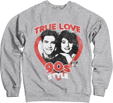 Saved By The Bell True Love 90's Style Sweatshirt Heather-Grey