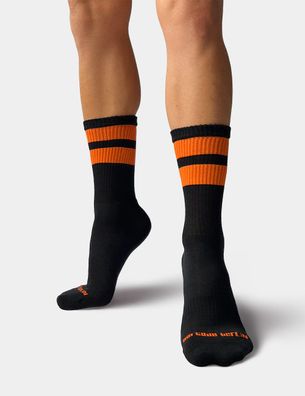 barcode Berlin Gym Socks schwarz-orange Herren Socken 91366/129 sexy Blitzversand