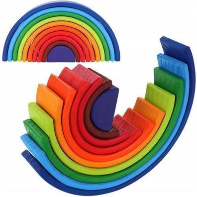 Montessori große hölzerne Regenbogen-Blöcke 10 Stück