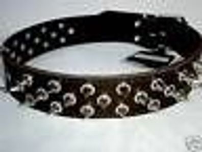 Halsband - Hundehalsband, Halsumfang 57-67cm, Stacheln + Echt LEDER + Braun