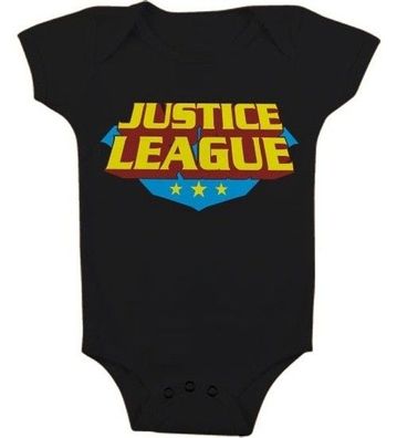 Justice League Classic Logo Baby Body Kinder Black