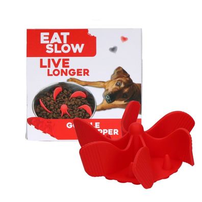 Eat Slow Live Longer Gobble Stopper Red