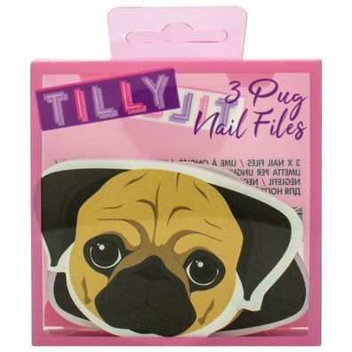 Tilly & Friends Pug Nagelfeilen Geschenkset 3 x Nagelfeile