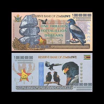 One Trillion Yottalilion $/ Banknote/ Zimbabwe/ 2008/ Bankfrisch / 1 Schein (Zim1242)