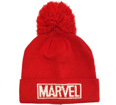 Marvel Comics - Logo (Beanie Pom) Mütze Red