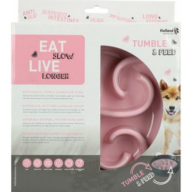 Eat Slow Live Longer Tumble Feeder Pink