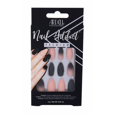 Ardell Nail Addict Black Stud y Pink Ombre False Nails
