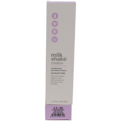 milk shake creative conditioning permanent colour 4.3/4G golden medium brown 100ml