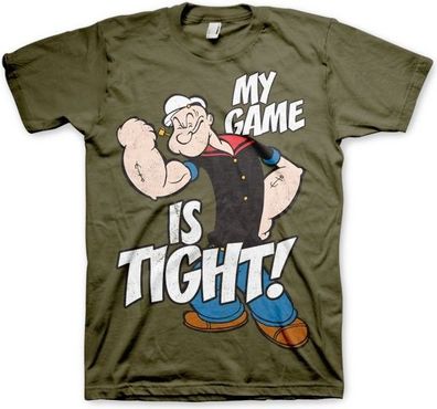 Popeye Game Is Tight T-Shirt Olive