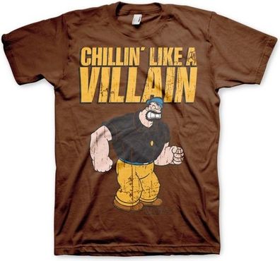 Popeye Chillin'Like A Villain T-Shirt Brown