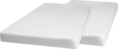 Playshoes Kinder Molton-Spannbettlaken 70x140 cm (2er Pack) Weiß