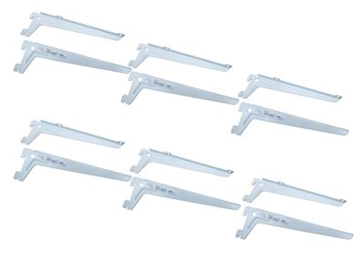 6 Paar Dolle Winkelträger für Regalsystem Schienensystem 1-reihig L 230 mm weiß