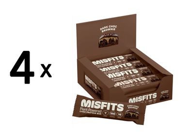 4 x Misfits Vegan Protein Bar (12x45g) Dark Choc Brownie