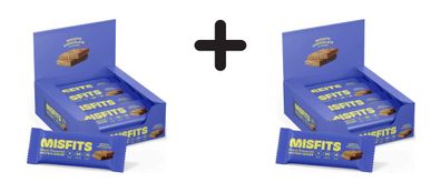 2 x Misfits Vegan Protein Wafers (12x37g) Smooth Chocolate