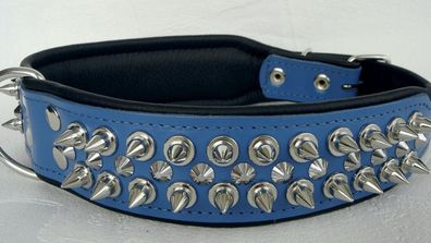 Hunde Halsband - Halsumfang 52-60cm/50mm, LEDER + Stacheln (PL.3-02-12-87)